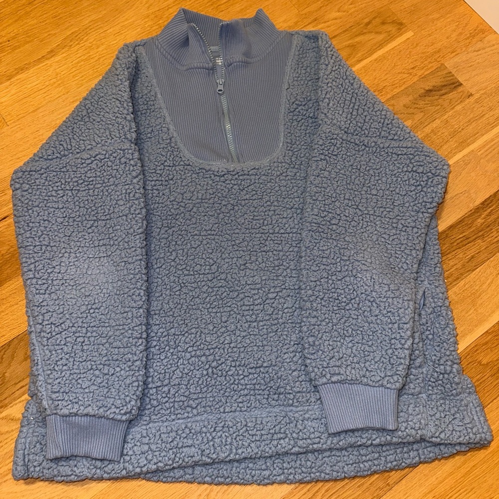 Aerie Blue Textured Turtleneck Sweater